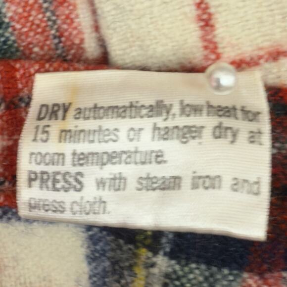 VTG Pendleton Mens M Shirt Virgin Wool Stewart Dress Tartan Plaid Loop Collar - Picture 11 of 12